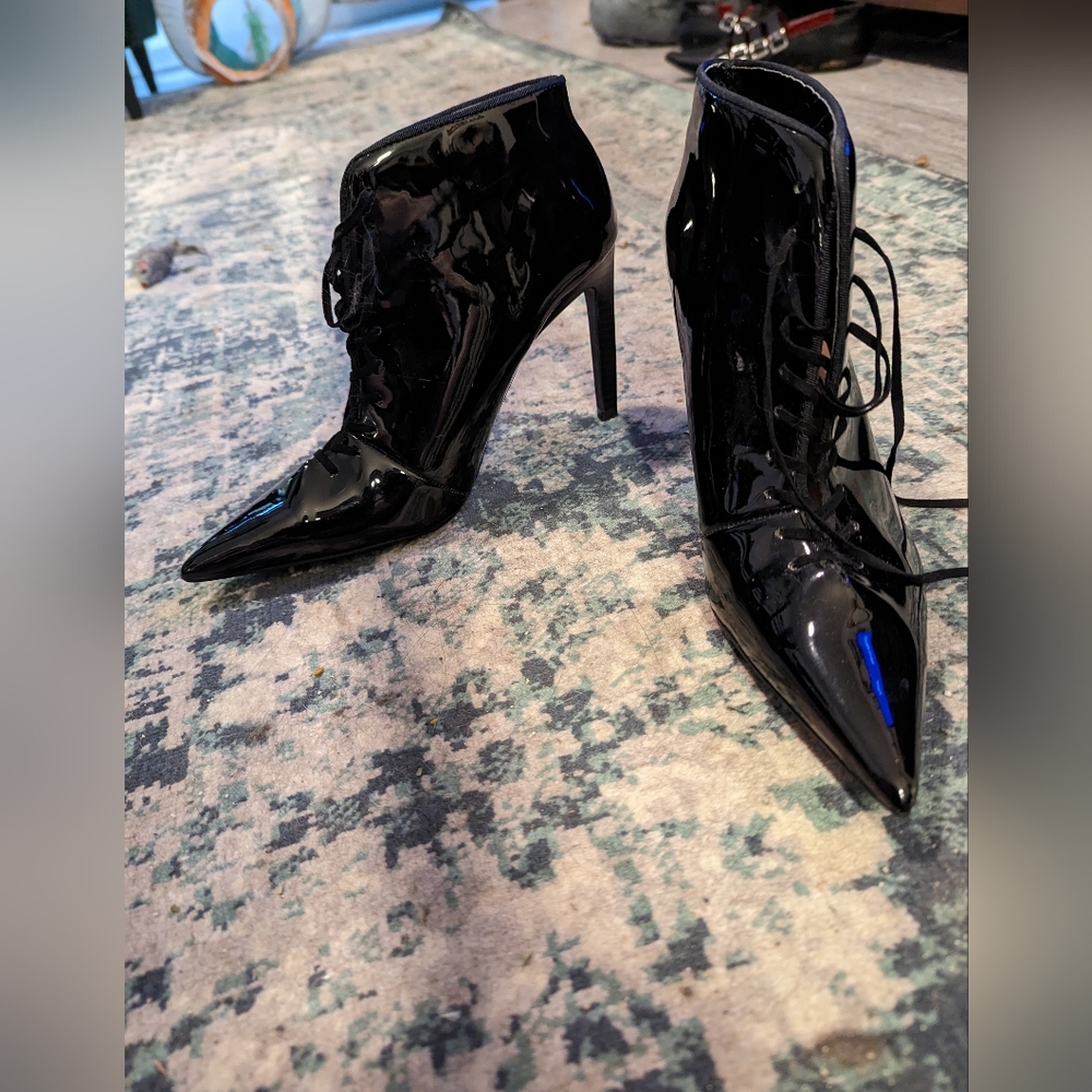Zara Pointy Lace up Booties